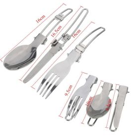 5Pcs Camping Cookware Mess Kit with Lightweight Aluminum Pot Bowl Forks Spoons Knives and Carry Mesh Bag for Outdoor Camping Hiking and Picnic