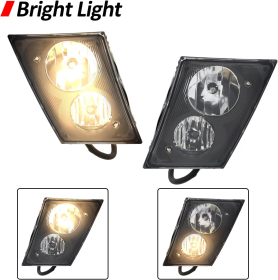 LEAVAN Fog Lamps Are Compatible With 2003-2017 Volvo VN VNL 630 670 730 780 (Color: Black)