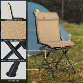 All weather Outdoor Foldable 360 Degree Swivel Chair with Iron Frame (Highlights: 1.Sturdy Construction and Stable Base)