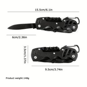 1pc 16-in-1 Multifunctional Pocket Knife Set with Keychain Holder, Scissors, Bottle Opener, Saw, and Camping Combination Tool - Essential Outdoor Gear (Details: )