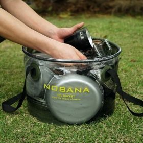 30L Outdoor folding bucket camping self-driving portable barbecue dishwashing bucket telescopic fishing bucket (Details: Name)