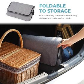 32L Soft Cooler Bag with Hard Liner Large Insulated Picnic Lunch Bag Box Cooling Bag for Camping BBQ Family Outdoor Activities (Details: featurePREMIUM CONSTRUCTIONS)