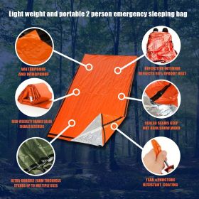 1pc Coldproof Warm Portable Single Sleeping Bag; With Drawstring Pocket And Whistle For Outdoor Travel Camping First Aid (Details: 1pcs Emergency Sleeping Bag Bivvy Bag With Drawstring Bag And Whistle For Camping Outdoor)