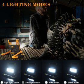 1Pack LED Working Light High Lumen Rechargeable Floodlight Portable Foldable Camping Light With 360° Rotation Stand (Details: )