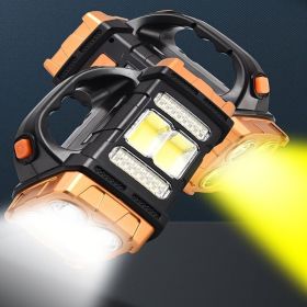 1pc Multifunctional Solar LED+COB Light With Handle; USB Charging Waterproof For Outdoor Camping Safety Emergency At Night (Details: )